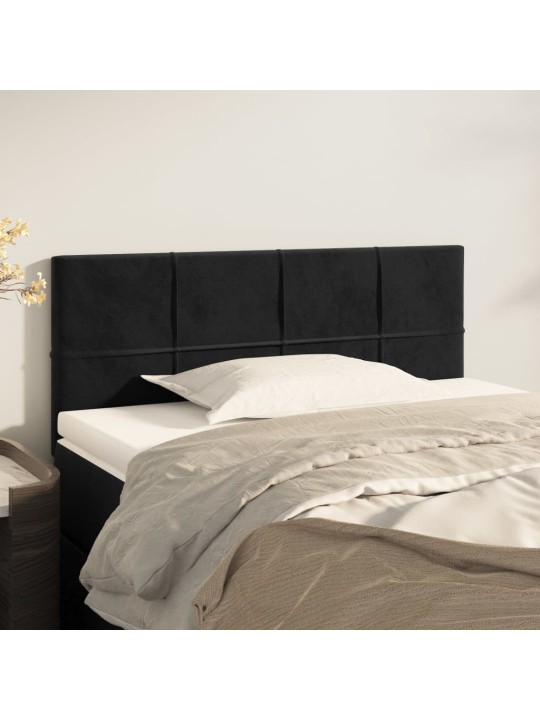 Gultas galvgalis, 90x5x78/88 cm, melns samts