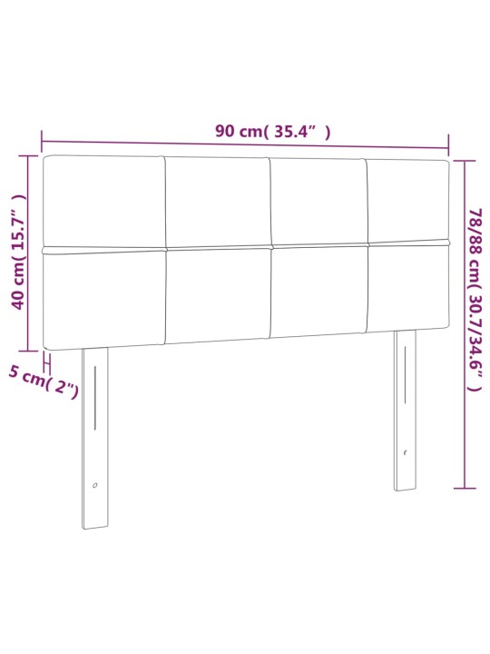 Gultas galvgalis, 90x5x78/88 cm, rozā samts