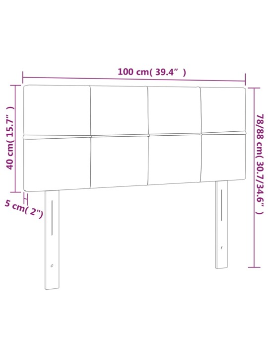 Gultas galvgalis, 100x5x78/88 cm, zils audums