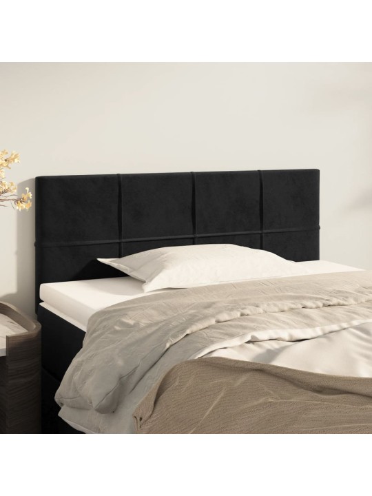 Gultas galvgalis, 100x5x78/88 cm, melns samts