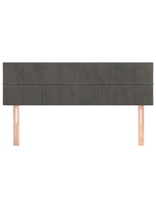 Gultas galvgaļi, 2 gab., 72x5x78/88 cm, tumši pelēks samts