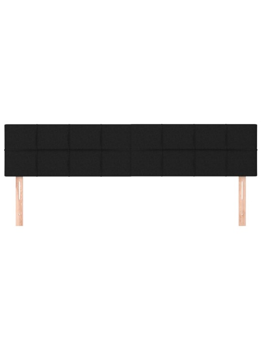 Gultas galvgaļi, 2 gab., 100x5x78/88 cm, melns audums