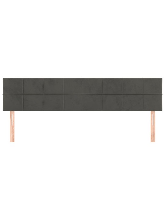 Gultas galvgaļi, 2 gab., 100x5x78/88 cm, tumši pelēks samts