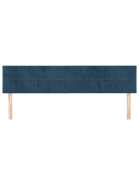 Gultas galvgaļi, 2 gab., 100x5x78/88 cm, zils samts