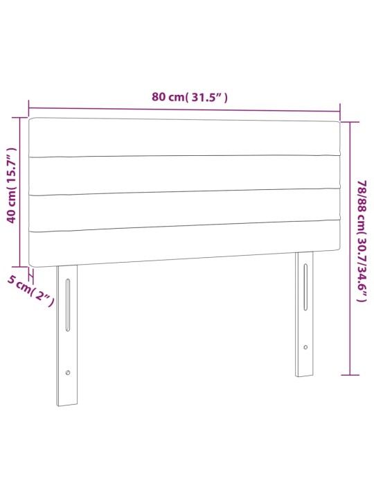 Gultas galvgalis, 80x5x78/88 cm, tumši brūns audums