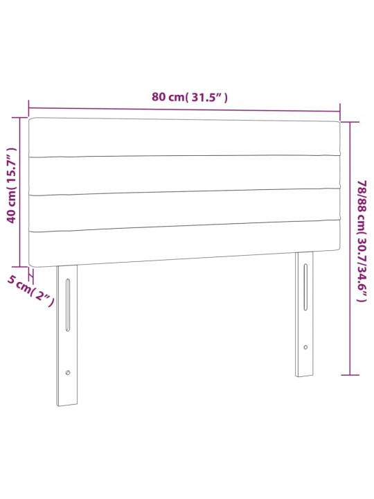 Gultas galvgalis, 80x5x78/88 cm, zils audums