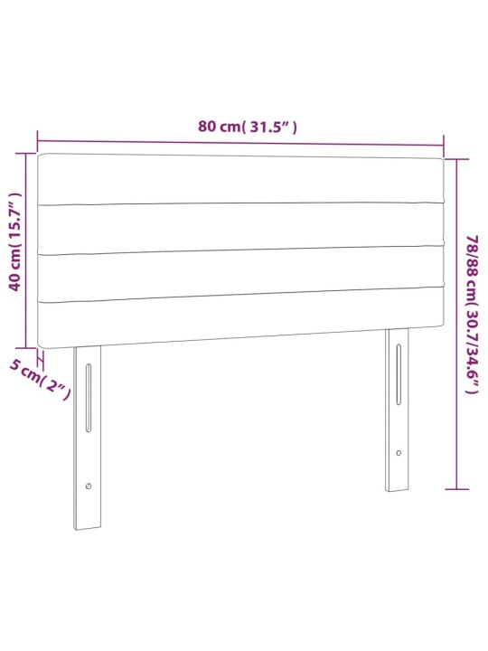 Gultas galvgalis, 80x5x78/88 cm, melns samts