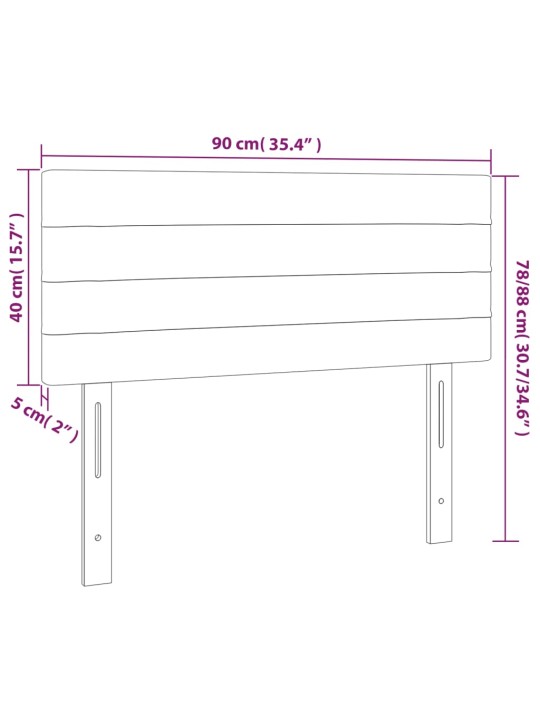 Gultas galvgalis, 90x5x78/88 cm, tumši zils samts