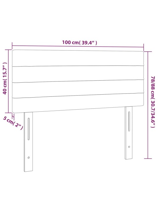 Gultas galvgalis, 100x5x78/88 cm, tumši brūns audums