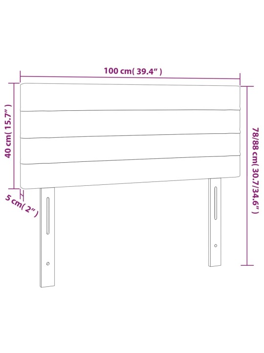 Gultas galvgalis, 100x5x78/88 cm, zils samts
