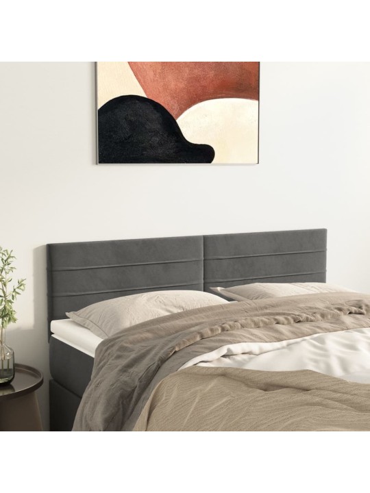 Gultas galvgaļi, 2 gab., 72x5x78/88 cm, tumši pelēks samts