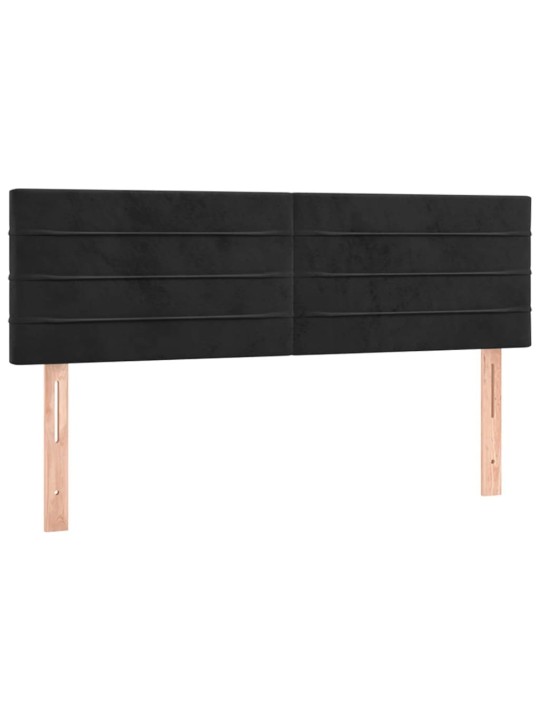 Gultas galvgaļi, 2 gab., 72x5x78/88 cm, melns samts