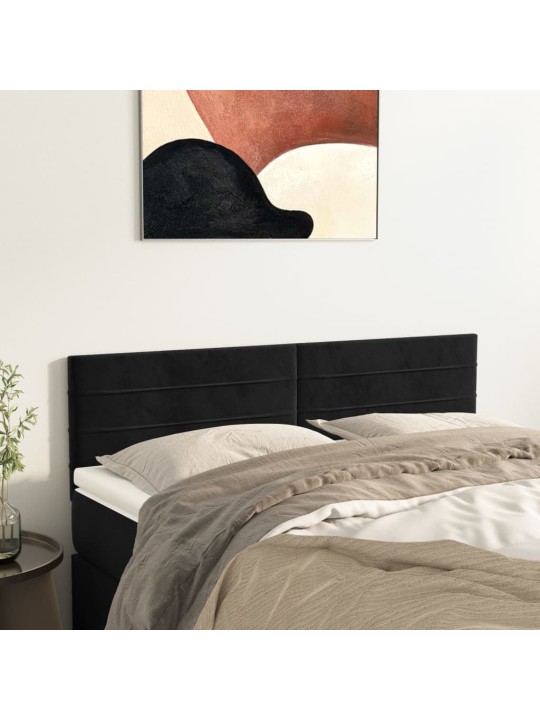 Gultas galvgaļi, 2 gab., 72x5x78/88 cm, melns samts