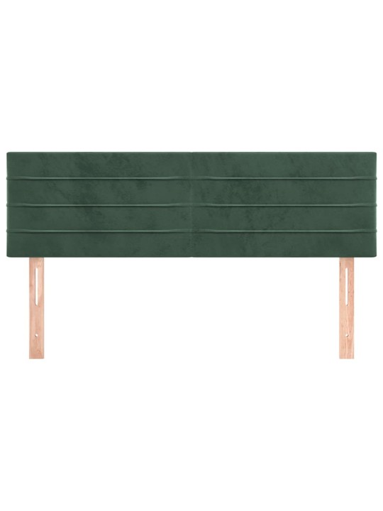 Gultas galvgaļi, 2 gab., 72x5x78/88 cm, tumši zaļš samts