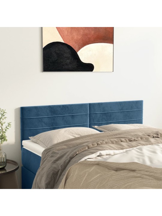 Gultas galvgaļi, 2 gab., 72x5x78/88 cm, tumši zils samts