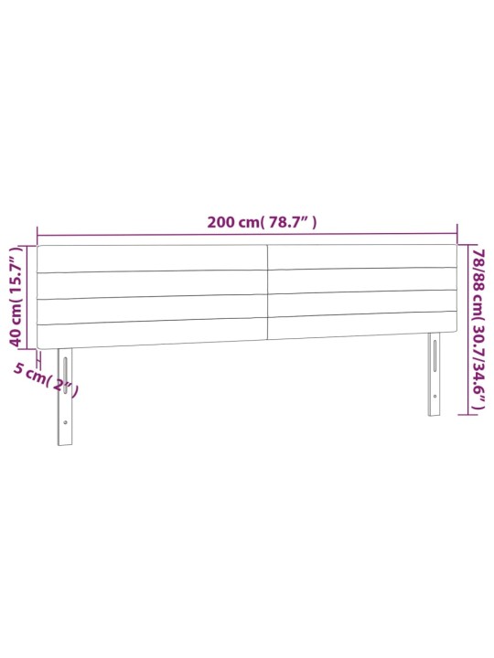 Gultas galvgaļi, 2 gab., 100x5x78/88 cm, gaiši pelēks audums