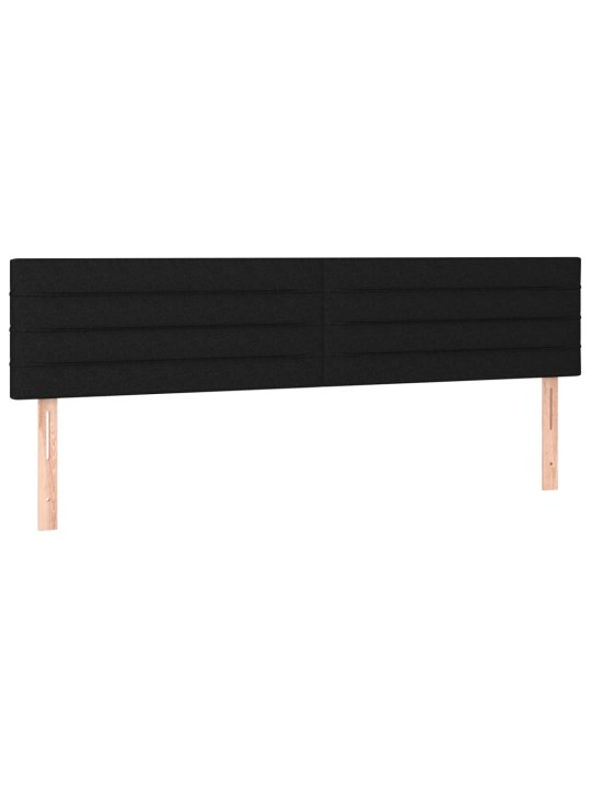 Gultas galvgaļi, 2 gab., 100x5x78/88 cm, melns audums