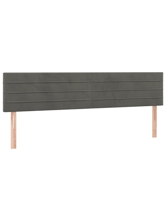 Gultas galvgaļi, 2 gab., 100x5x78/88 cm, tumši pelēks samts