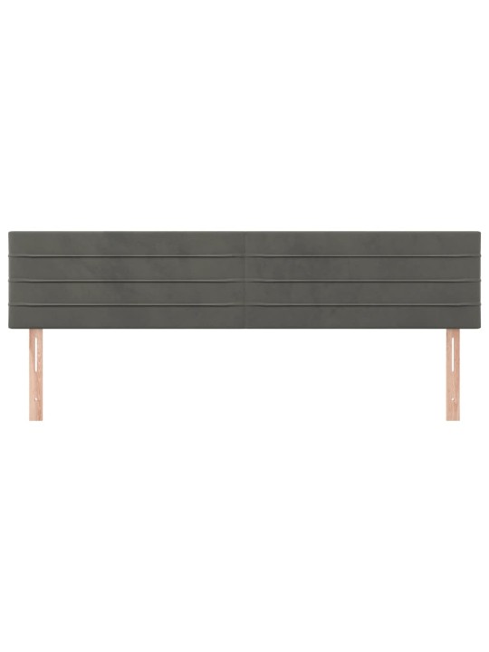 Gultas galvgaļi, 2 gab., 100x5x78/88 cm, tumši pelēks samts