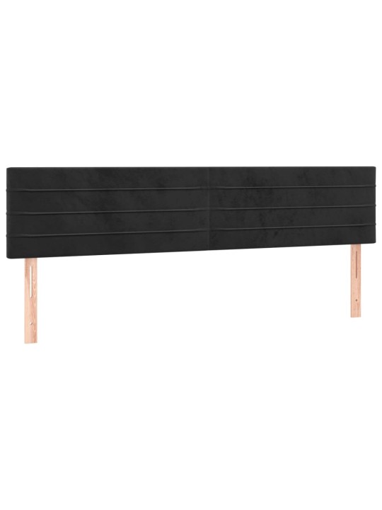 Gultas galvgaļi, 2 gab., 100x5x78/88 cm, melns samts