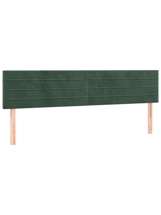 Gultas galvgaļi, 2 gab., 100x5x78/88 cm, tumši zaļš samts