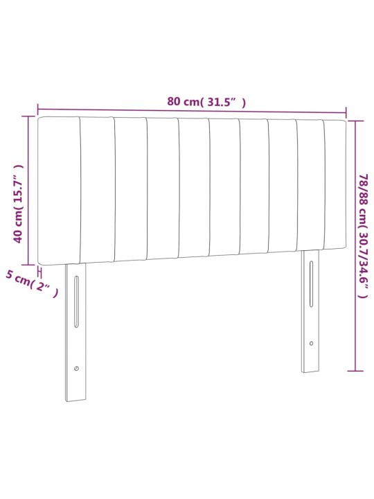 Gultas galvgalis, 80x5x78/88 cm, zils audums