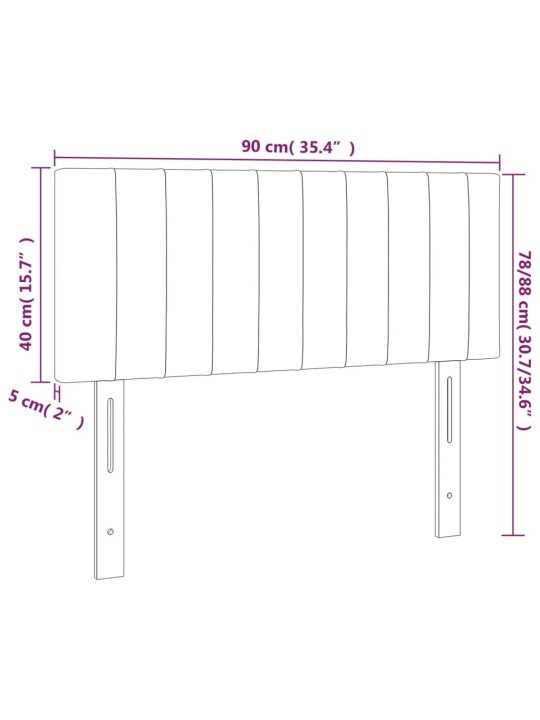 Gultas galvgalis, 90x5x78/88 cm, melns audums
