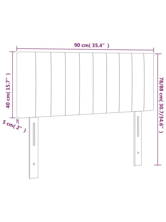 Gultas galvgalis, 90x5x78/88 cm, zils audums
