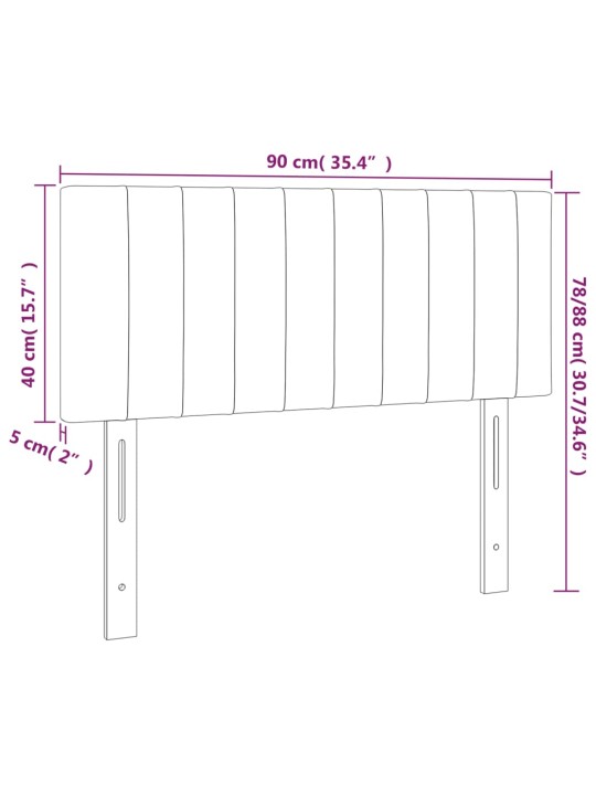 Gultas galvgalis, 90x5x78/88 cm, melns samts