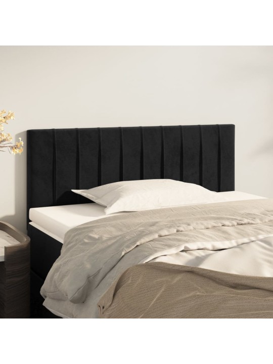 Gultas galvgalis, 90x5x78/88 cm, melns samts