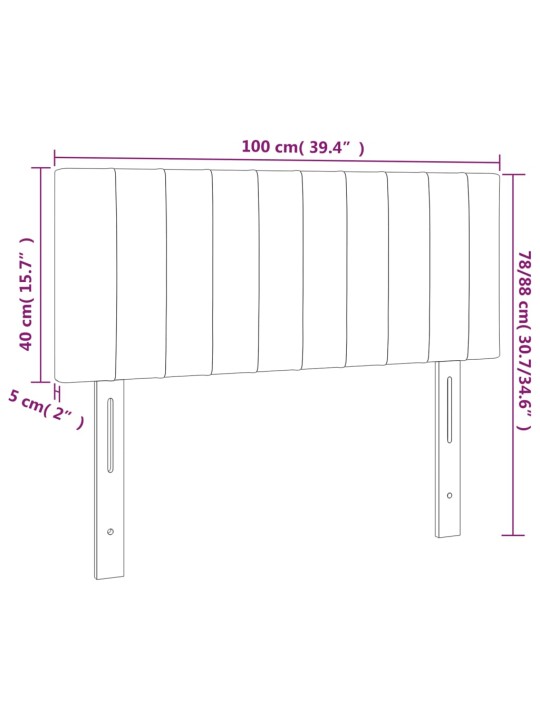 Gultas galvgalis, 100x5x78/88 cm, zils audums