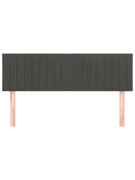 Gultas galvgaļi, 2 gab., 72x5x78/88 cm, tumši pelēks samts