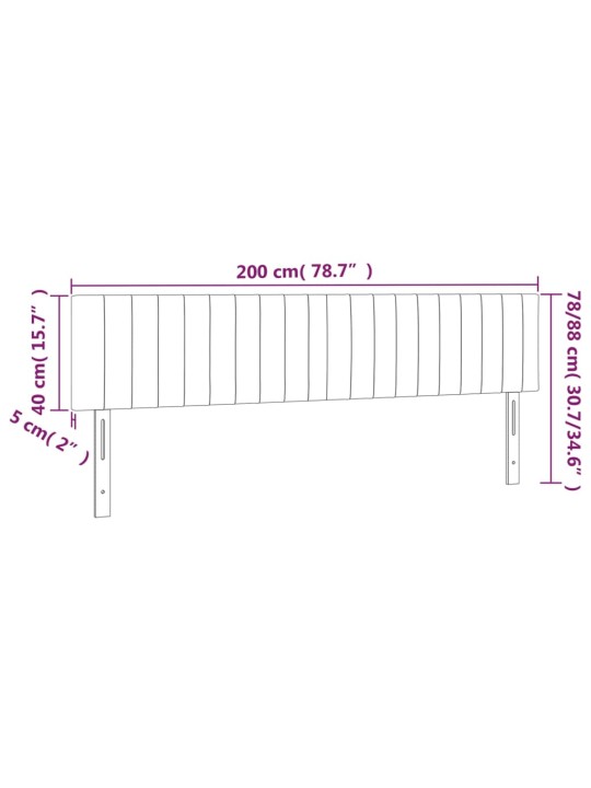 Gultas galvgaļi, 2 gab., 100x5x78/88 cm, melns audums