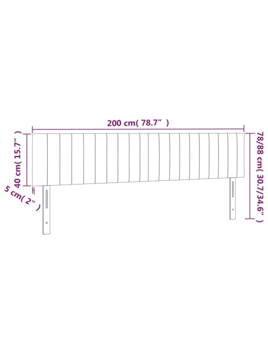 Gultas galvgaļi, 2 gab., 100x5x78/88 cm, zils audums
