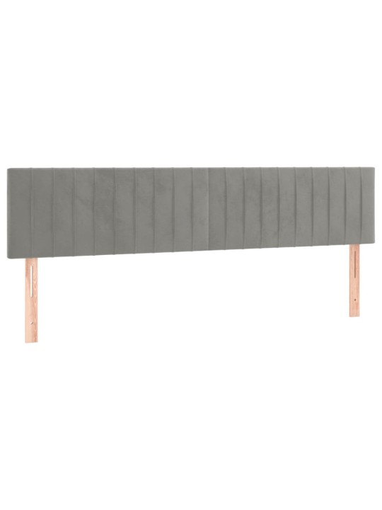 Gultas galvgaļi, 2 gab., 100x5x78/88 cm, gaiši pelēks samts