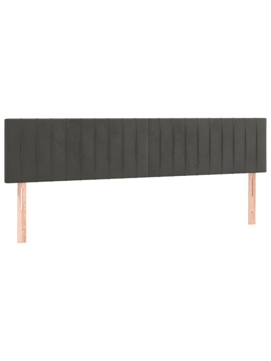 Gultas galvgaļi, 2 gab., 100x5x78/88 cm, tumši pelēks samts