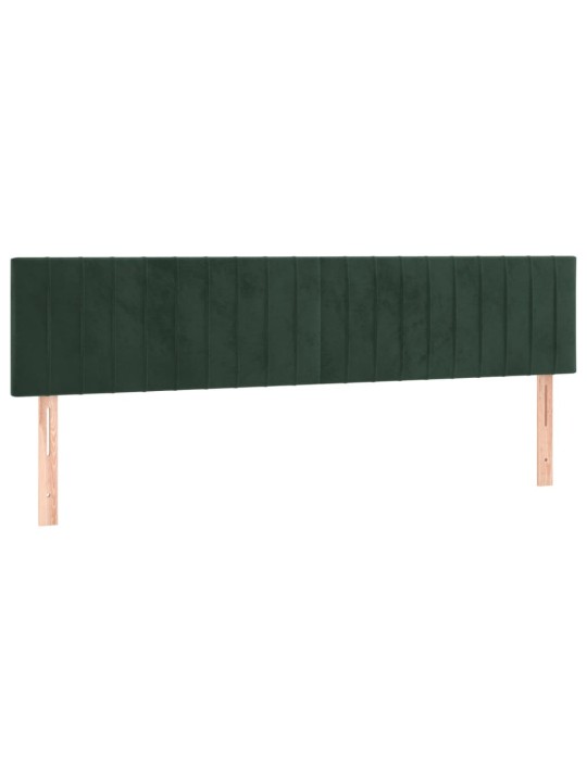 Gultas galvgaļi, 2 gab., 100x5x78/88 cm, tumši zaļš samts