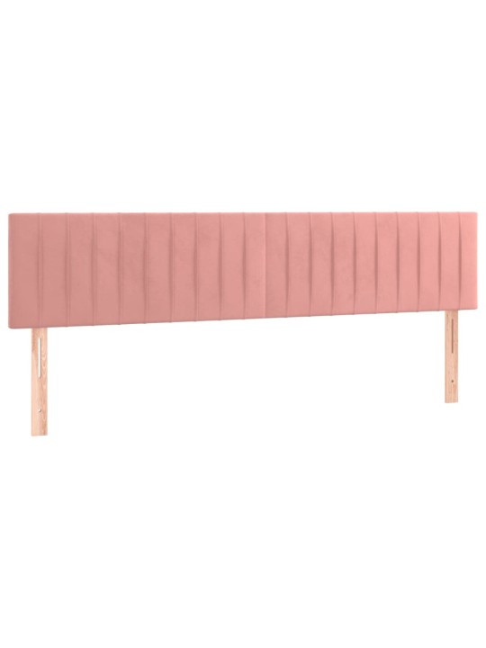Gultas galvgaļi, 2 gab., 100x5x78/88 cm, rozā samts