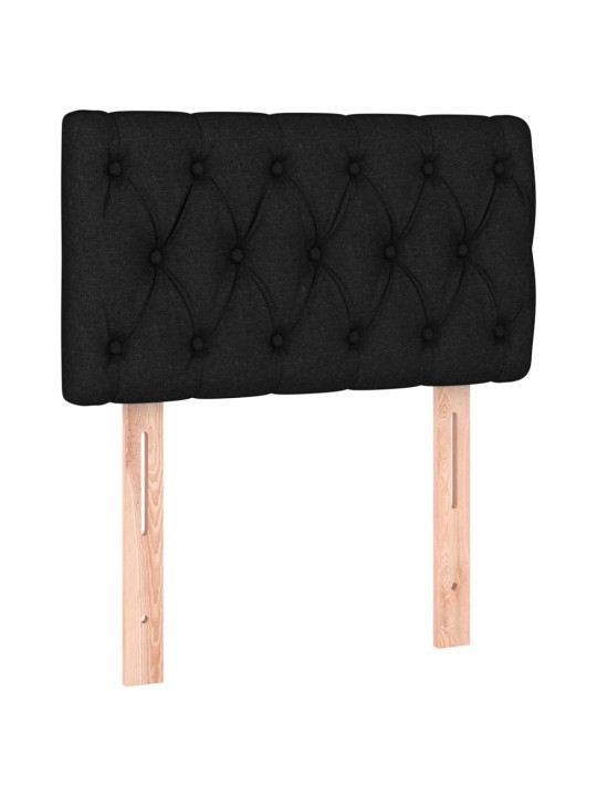 Gultas galvgalis, 80x7x78/88 cm, melns audums