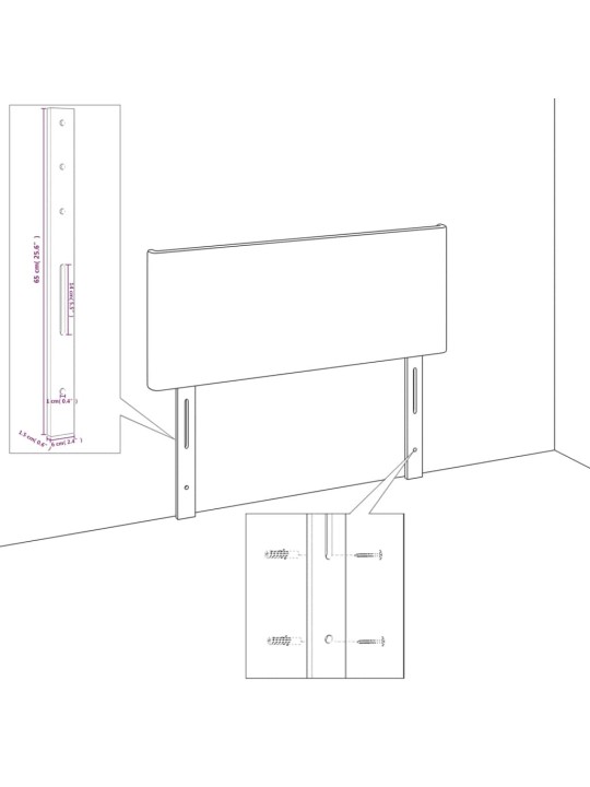 Gultas galvgalis, 80x7x78/88 cm, zils audums