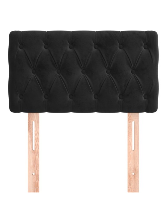 Gultas galvgalis, 80x7x78/88 cm, melns samts