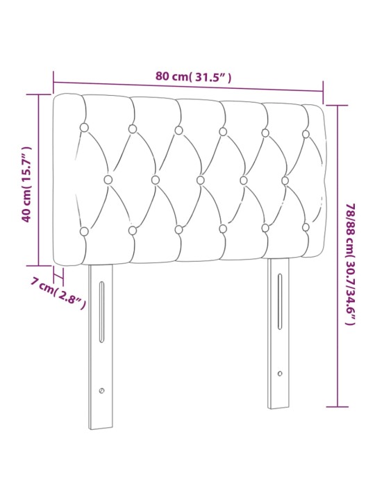 Gultas galvgalis, 80x7x78/88 cm, melns samts