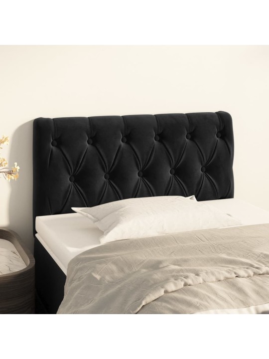 Gultas galvgalis, 80x7x78/88 cm, melns samts