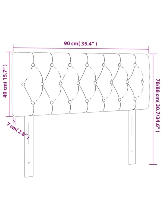 Gultas galvgalis, 90x7x78/88 cm, melns audums