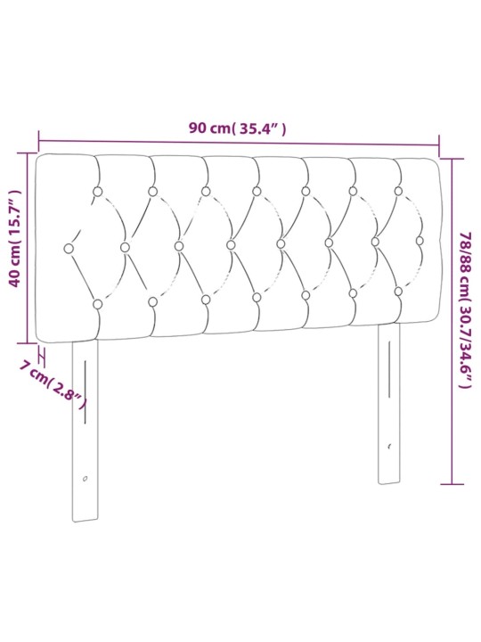Gultas galvgalis, 90x7x78/88 cm, zils audums