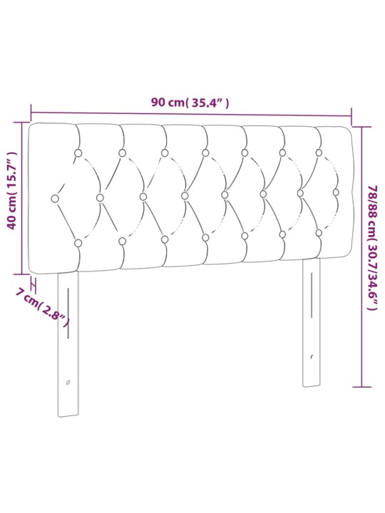 Gultas galvgalis, 90x7x78/88 cm, melns samts