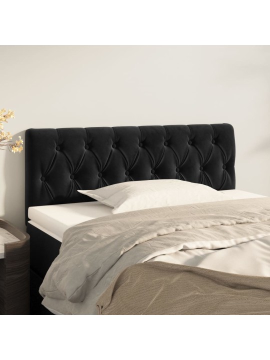 Gultas galvgalis, 90x7x78/88 cm, melns samts