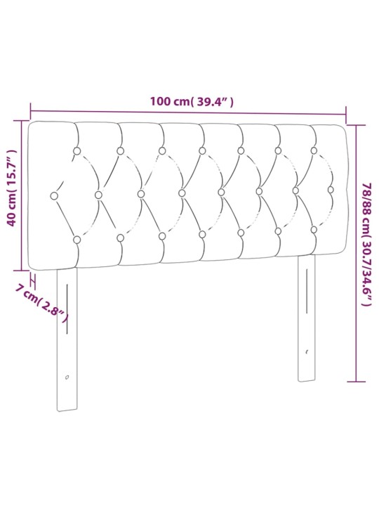Gultas galvgalis, 100x7x78/88 cm, zils audums