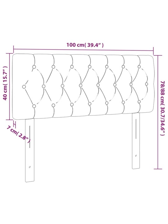 Gultas galvgalis, 100x7x78/88 cm, melns samts