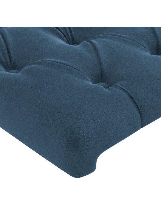 Gultas galvgalis, 100x7x78/88 cm, zils samts